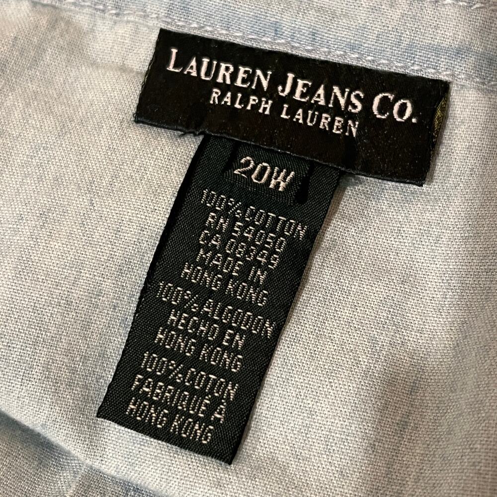 Vtg Lauren Jeans Co Ralph Lauren Tank Top Back Porch Cami Plus 20W Cropped NEW - Picture 3 of 8